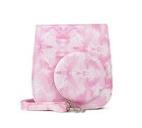 EVIC Stampa di colore del fiore della pianta della custodia protettiva della fotocamera PU. Borsa retrò in pelle adatta for Fuji Fit For Instax Fit for Polaroid Mini 11 8 9 mini11 Borsa fotografica (