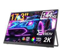 EVICIV Monitor Portatile 2K 144Hz 17,3 Pollici Mobile Display Corpo in lega di alluminiocon con VESA, 2560x1440 100% DCI-P3 450Nits 1200:1 Schermo da Gioco con USB C Mini HDMI per PC Laptop Telefon