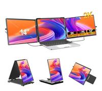 EVICIV Monitor Portatile, Schermo Portatile 14'' 2K 2240 * 1400 Triplo Screen per 13"-17" Laptop, Display Doppio Plug And Play
