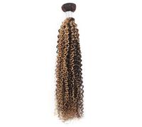 Evidenzia i pacchi setosi, P4/27 Ombre Biondo Castano Capelli Umani 1 Pacco Extension per Capelli Vergini Remy a Trama per Donne(curly,10in-1bundle)