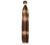 Evidenzia i pacchi setosi, P4/27 Ombre Biondo Castano Capelli Umani 1 Pacco Extension per Capelli Vergini Remy a Trama per Donne(str,22in-1bundle)
