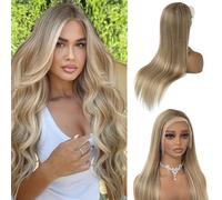 Evidenzia parrucche per capelli umani Balayage biondo evidenziato 13x4 parrucche frontali in pizzo capelli umani per le donne Pre pizzicati 180% densità Ombre biondo cenere parrucca e riflessi platino