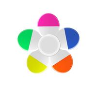 Evidenziatore a forma di spinner antistress, 5 colori, fluorescente, per prendere appunti, codifica a colori, diario, strumento di scrittura divertente