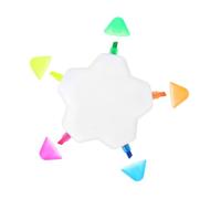 Evidenziatore a Stella a Cinque Colori, Plastico, Compatto e Leggero | Lavoro e Lezioni, Stile Creativo e Decorativo, Evidenzia Informazioni, per Adulti e Adolescenti