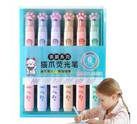 Evidenziatore colorato - Penna portatile a forma di di gatto, strumento di scrittura ad asciugatura rapida e colorata, evidenziatore multiuso per la scuola, di cancelleria per