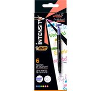 Evidenziatore con Fineliner BIC Intensity Dual Tip - assortiti - conf. 6 pz - 503828