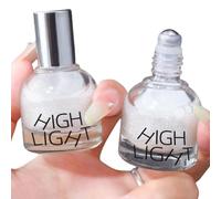 Evidenziatore liquido roll-on, color argento perlato, illuminante per viso e corpo, non appiccicoso, a lunga durata, per occhi, guance, naso, illuminante con glitter, per donne e ragazze (2 pezzi)