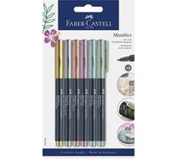 Evidenziatore metallizzato Faber-Castell. Punta da 1,5 mm. Set da 6