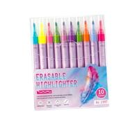 Evidenziatore pastello con inchiostro cancellabile | Set di due marcatori finali in 10 colori per evidenziare testo, pianificazione, revisione in classe