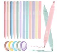 Evidenziatore Set con 5 nastri adesivi, 6 evidenziatori estetici e 6 pennarelli a inchiostro gel, pennarelli multicolori pastello, Stabilo evidenziatori per Aesthetic School Stuff