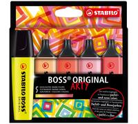 Evidenziatore - STABILO BOSS ORIGINAL - ARTY - Warm Colors - Astuccio da 5 - Col