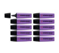 Evidenziatori Stabilo Boss Original - 788598 Evidenziatori colore viola con tratto 2-5 mm e punta da 2-5 mm a scalpello in confezione da 10 Pz.