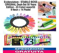 Evidenziatore - STABILO BOSS ORIGINAL Desk-23 Colori assortiti 9 Neon +14 Pastel