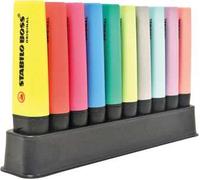 Stabilo BOSS ORIGINAL - Evidenziatore - Desk-Set - 10 Colori assortiti 5 Neon + 5 Pastel
