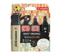 Evidenziatore - STABILO BOSS ORIGINAL NatureCOLORS - Astuccio da 4 - Verde Oliva