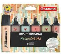 Evidenziatori Stabilo Boss NatureColors, tratto 2 + 5 mm, colori assortiti, Stabilo, astuccio 6 pezzi - 70/6-2-2