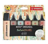 Evidenziatori Stabilo Boss NatureColors, tratto 2 + 5 mm, colori assortiti, Stabilo, astuccio 6 pezzi - 70/6-2-2