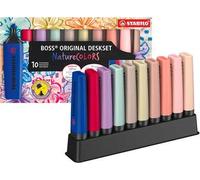 Evidenziatore - STABILO BOSS ORIGINAL NatureCOLORS Wildflower - Desk-Set - 10 Colori assortiti