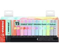Evidenziatore - STABILO BOSS ORIGINAL Pastel Desk-Set - 15 Evidenziatori in 14 c