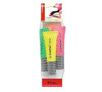 Evidenziatore - STABILO NEON - Retina da 4 - Giallo/Verde/Arancio/Rosa Pack da 4