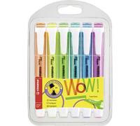 Stabilo Swing Cool Confezione da 6 Pennarelli Fluorescenti - Corpo Piatto - Punta a Scalpello - Tratto tra 1 e 4 mm - Inchiostr