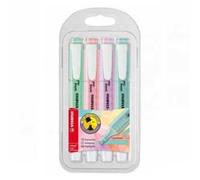 Evidenziatore Swing Cool Pastel - punta a scalpello - tratto 1 - 4 mm - colori assortiti - Stabilo - astuccio 4 pezzi