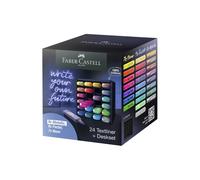 FABER-CASTELL Evidenziatore Textliner 46, punta a scalpello, tratto 1,0-3,0-5,0 mm, colori assortiti, Faber Castell, deskset 24 pezzi - 254602