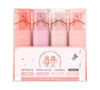 Evidenziatori con glitter - 4 evidenziatori con glitter, pennarelli a tinta unita | Diario per prendere appunti a prova di macchia, pastello estetico, evidenziatori luminosi per bambini, bambini