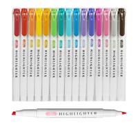 Evidenziatori da 15 Colori Assortiti, Pennarelli Doppia Punta per Bambini e Ragazzi, Ideali per Disegno, Evidenziatoris Legami e DIY Album, Evidenziatori Pastello e Set per Scuola e Ufficio