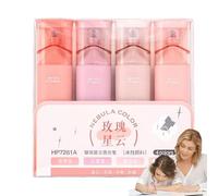 Evidenziatori glitterati - Set di 4 pennarelli estetici pastello | Pennarelli colorati a prova di sbavature per diario, prendere appunti, pianificare, materiale scolastico, scrapbooking, cancelleria