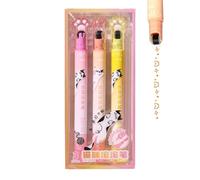 Evidenziatori Multicolore: Carino Segnalibro Decorativo Con Rulli, Penne Con Modelli Di Cartoni Animati Creativi A Doppia Punta Set Di Segnalibri Evidenziatori | Per Studenti Insegnanti H