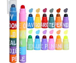 Evidenziatori Pastello, Il Laboratorio Degli Evidenziatori, Evidenziatore Secco, Evidenziatore per Bibbia, 12 Colori Estetici, Accessori per Agende, Materiale Scolastico, Design Smontabile e Modulare