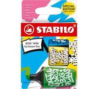 Stabilo BOSS MINI by Snooze One - Evidenziatore - Astuccio da 3 - Blu/Giallo/Verde