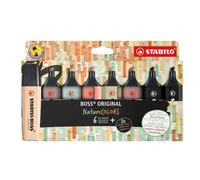 Evidenziatore Boss Original NatureColors, punta a scalpello, tratto 2, 5 mm, colori assortiti, Stabilo, astuccio 8 pezzi - 70/8-2-1