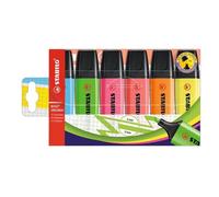 Evidenziatore Boss Original - punta a scalpello - tratto 2 - 5 mm - colori assortiti - Stabilo - busta 6 pezzi
