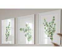 Eviepops Prints - Quadri per Cameretta, Decorazione da Parete Eucalipto, Set di 3 Stampe A4 Senza Cornice, Arte Botanica Verde, Tropicale