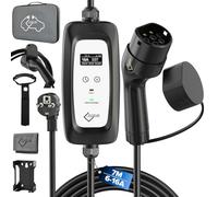 EVIEUN Caricatore Auto Elettrica, 3,6kW 6-16A 7m Cavo Ricarica Auto Elettrica Tipo 2(LCD Digitale) Compatibile con ID.3/ID.4, Model 3/Y, Zoe, Spring e Altri EV/PHEV | Spina Schuko UE | IEC 62196-2