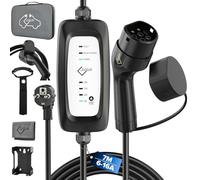 EVIEUN Colonnina Ricarica Auto Elettrica, 3,6kW 6-16A 7m Cavo Ricarica Auto Elettrica Tipo 2 Compatibile con ID.3/ID.4, Model 3/Y, ZOE, e-208, Spring e altri EV/PHEV | Spina Schuko UE | IEC 62196-2