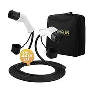 EVIEUN Tipo 2 EV Cavo di Ricarica per Auto Elettriche e Ibride | Tipo 2 a Tipo 2 | 32 A | trifase | 22 kW | 5 Metri | Compatible con Model S/ 3/ X/Y, Zoe, E-Tron, E-Golf,EQC, Kona