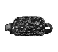 Evil Black Halloween pipistrello mostri nero carino marsupio per piccoli uomini d'affari impermeabile con cinghia regolabile per viaggi vacanze corsa para hombre de