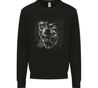 Evil Clown Viso Demone Teschio Halloween Bambini Felpa Maglione