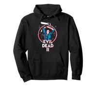 Evil Dead 2 Ash And Chainsaw Circle Logo Horror Movie Felpa con Cappuccio