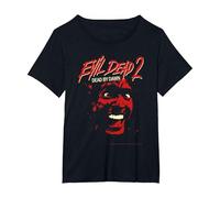 Evil Dead 2 Dead By Dawn Ash Bloody Face Horror Comedy Maglietta, Donna Plus-Size, Nero, 5X
