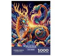 Evil Dragon Jigsaw Puzzle Impossibili 1000Pcs Decorazione Per La Casa. Giochi Rilassamento E Intelligence Per Adulti E Ragazzi Da 14 Anni 38x26cm/1000pcs