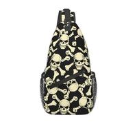 Evil Expression Skull Bones Zainetto Tracolla Portatile Sacchetto Del Petto Versatile Borsa Tracolla Per Corsa Donna Ciclismo