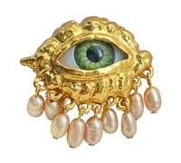 Evil Eye, anello vintage con occhio, anello vintage in metallo con nappa, anello per bulbi oculari alla moda per interni ed esterni, accessorio per appuntamenti, incontri, Siehe Beschreibung, Metallo
