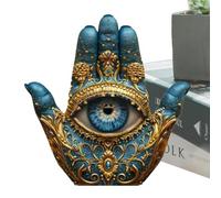 Evil Eye Hand Decor - Statuetta moderna a forma di mano da mensola, scultura decorativa da tavolo, elegante ornamento a mano malocchio per libreria, scrivania, caminetto, casa