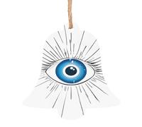 Evil eye - Ornamenti natalizi in legno fatti a mano con stampa su entrambi i lati, decorazione da appendere per albero di casa. 2 pezzi