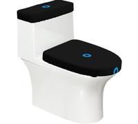 Evil Eye, set di 2 copriwater con coperchio del serbatoio, elastico, per WC a forma di U e allungati, decorazione per il bagno, regalo di inaugurazione della casa