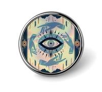 Evil Eye Tribal Boho Retro Round Brooch Pin Badge Lapel Tie Pin for Women Men Office Worker Teacher Decor